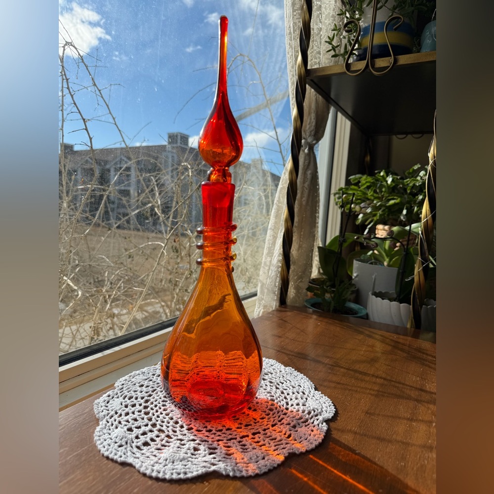 1960's Amberina Art Glass Decanters by
Rainbow / Blenko